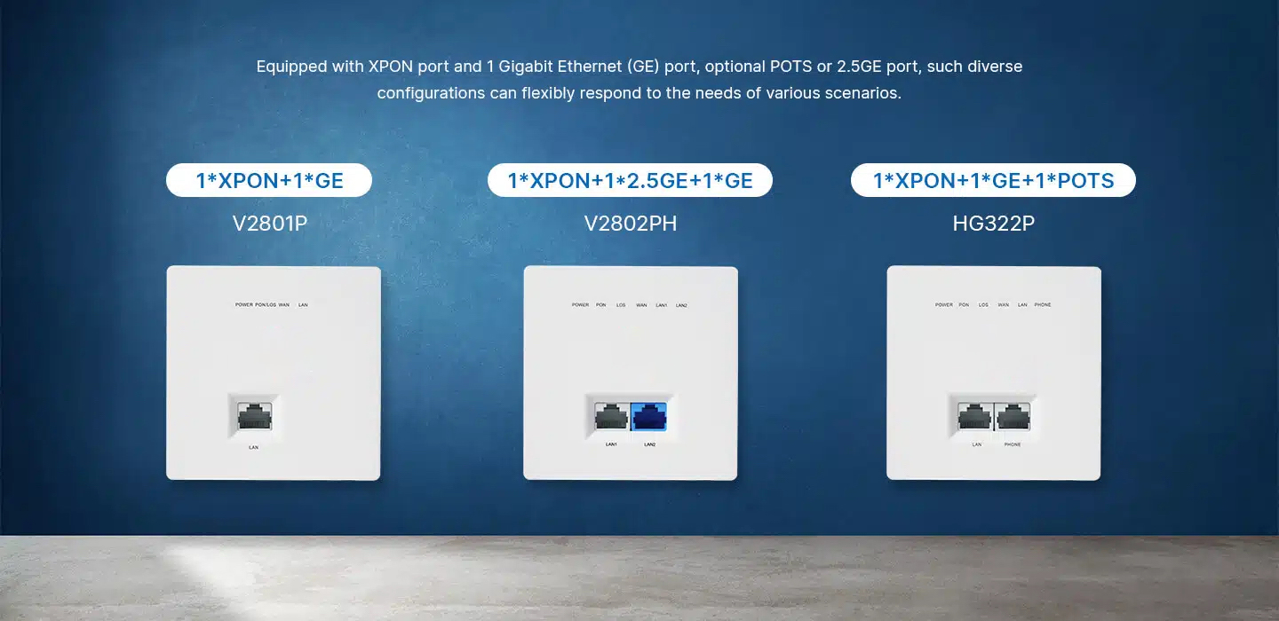 3 models of ONU 86 Type wall-plate 